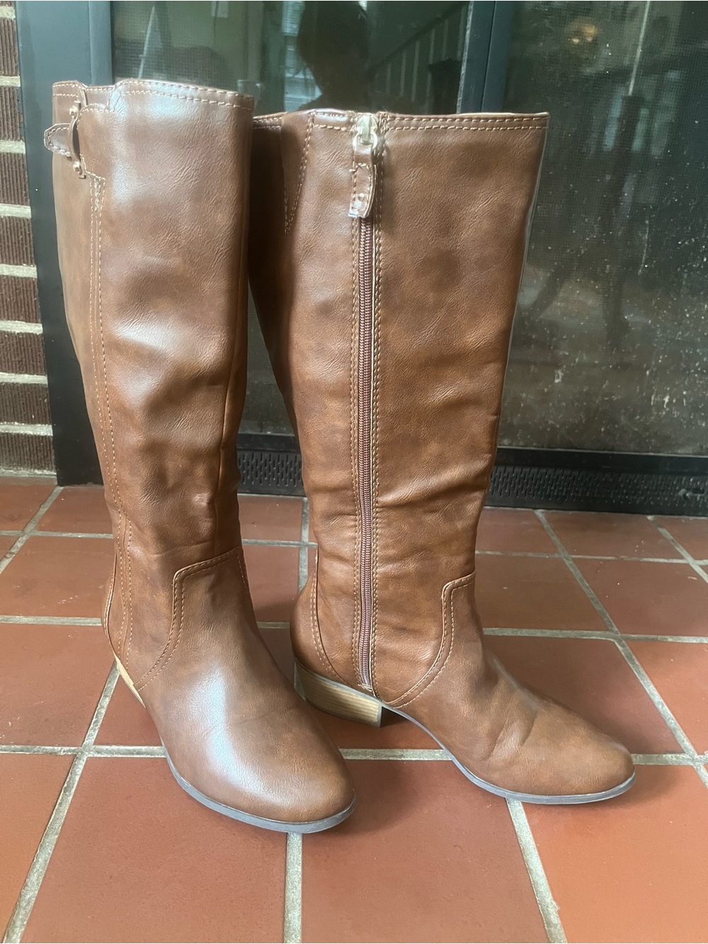 Dr. Scholl’s Brilliance Wide Calf Riding Boots Cognac Size 10
